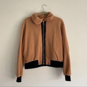 NWT zip up fuzzy teddy hoodie Forever 21
